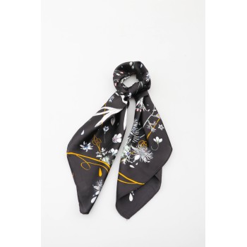 Foulard carré 20% Soie - Noir