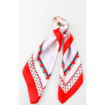 Foulard carré 20% Soie - Rouge