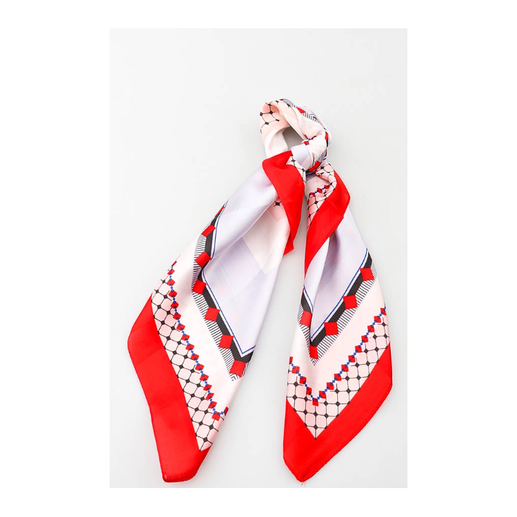 Foulard carré 20% Soie - Rouge