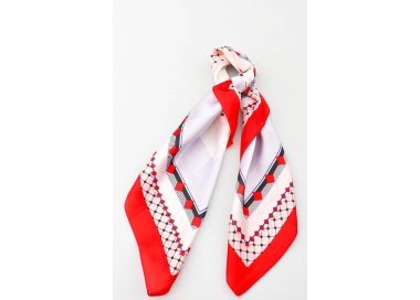 Foulard carré 20% Soie - Rouge