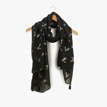 Foulard Rectangulaire Violet Ou Noir - Lollipops