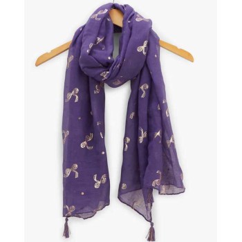 Foulard Rectangulaire Violet Ou Noir - Lollipops